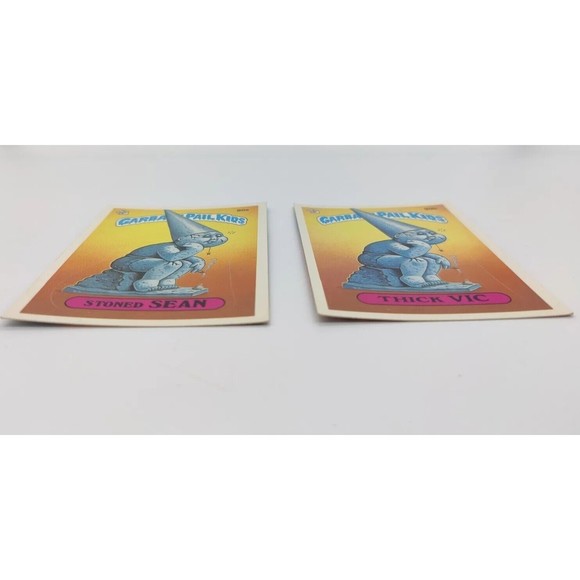 1986 Topps Garbage Pail Kids Series 3 90a & 90b Stoned Sean & Thick Vic Set Lot - Picture 3 of 4